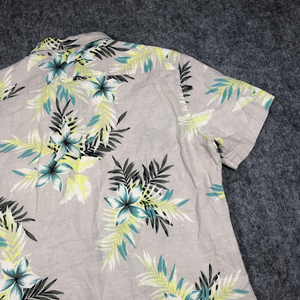 Banana Republic Shirt Mens M Multicolor Floral Linen Button Up Hawaiian Casual - Picture 13 of 15
